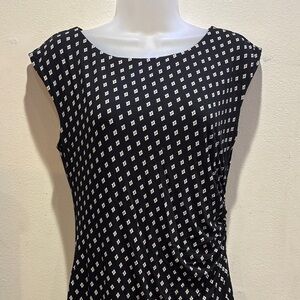 LOFT Black and White Patterned Dress